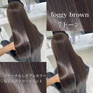 カラー 🤍ブリーチなし ブラウンhimi🤍のヘアスタイル