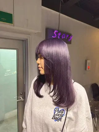 ロング カラー NANAMI🩵 大人可愛い韓国ヘアのヘアスタイル