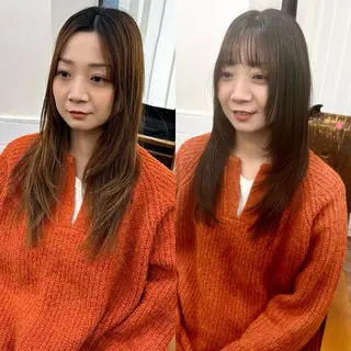 ロング カラー パーマ ヘアアレンジ メンズ キッズ 骨格レイヤーカット 🌿美髪縮毛矯正のヘアスタイル