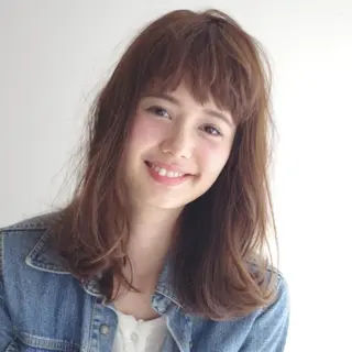 パーマ カラー ロング セミロング 川俣 洋仁のヘアスタイル