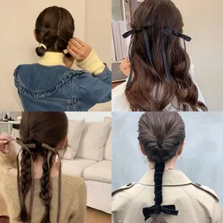 セミロング ヘアアレンジ 香取 里実のヘアスタイル