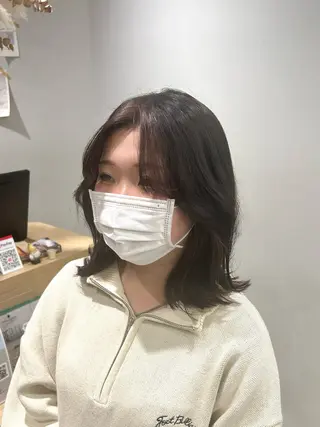 ミディアム カラー 韓国ヘア×レイヤー カット/上田丈也のヘアスタイル