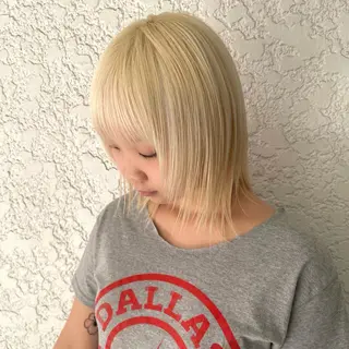 ミディアム カラー 💍ダメージ最小限 ブリーチ/ちさと💍のヘアスタイル