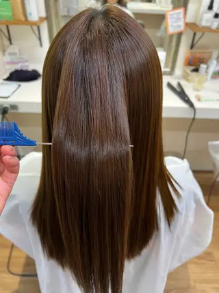 ロング 朝が楽になる艶髪縮毛 ✨中稲明梨のヘアスタイル