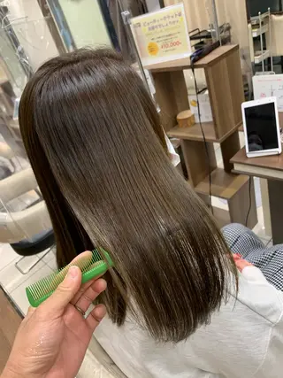 ロング パーマ ブリーチでもできる 縮毛矯正相原慎🌈のヘアスタイル