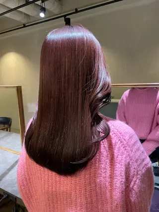 ミディアム カラー ヘアアレンジ Heath 姪浜 ⌇フタバのヘアスタイル