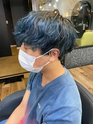 ショート カラー パーマ メンズ 大人可愛いレイヤー 大田のヘアスタイル