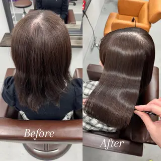 ミディアム 縮毛矯正/髪質改善 韓国風/MIKIYAのヘアスタイル