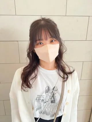 セミロング カラー ヘアアレンジ フルガキ ハルカ天神美容室のヘアスタイル