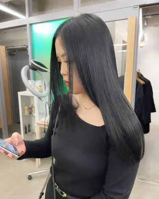 カラー パーマ ヘアアレンジ セミロング ヘアケア特化型サロン newi 梅田のヘアスタイル
