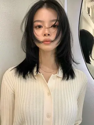 ミディアム 透明感カラー/顔周り カット/ののか💞のヘアスタイル
