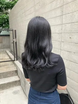 セミロング ✨色持ちの良い艶 カラー✨蟹江真世のヘアスタイル