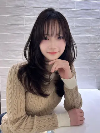 セミロング カラー ヘアアレンジ 銀座/韓国レイヤー/ 艶カラー🍓原田侑依のヘアスタイル