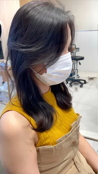 セミロング カラー 顔周り特化/韓国ヘア /レイヤー/吉野幸大のヘアスタイル