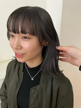 ミディアム カラー 顔周りカット/透明感 カラー✂️MEIのヘアスタイル