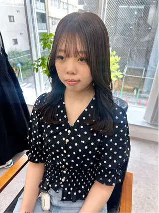 セミロング カラー パーマ ヘアアレンジ メンズ キッズ 骨格レイヤーカット 🌿美髪縮毛矯正のヘアスタイル