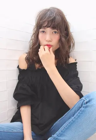 ミディアム カラー レイヤーカット✂️ 横浜No1♡下鳥翔子のヘアスタイル