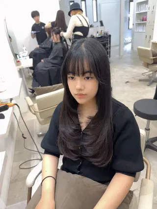 ロング 韓国風cut/ 縮毛矯正/正岡幹康のヘアスタイル