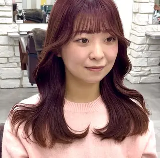 ロング カラー 天王寺韓国ヘア 小山歓実のヘアスタイル