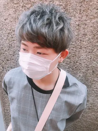 ショート カラー パーマ ヘアアレンジ メンズ ちこ .のヘアスタイル