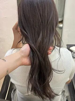 セミロング カラー じゅわっと暖色カラー 🍊Moemiのヘアスタイル