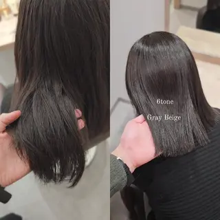 ミディアム カラー 縮毛矯正をしている人 のためのカラーのヘアスタイル