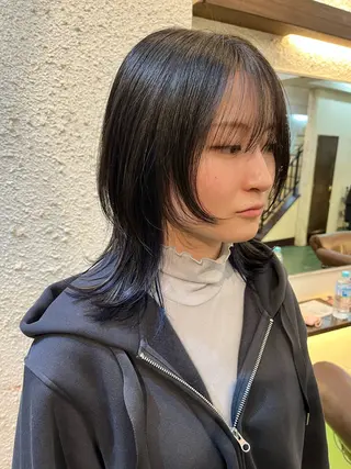 ミディアム カラー ハイトーンを育てる ブリーチカラー/牧原のヘアスタイル