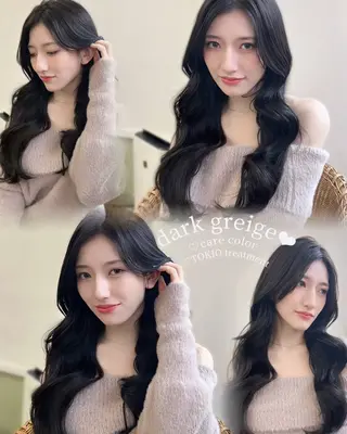 ロング カラー ヘアアレンジ hazuki🐈⬛ 透明感カラーのヘアスタイル