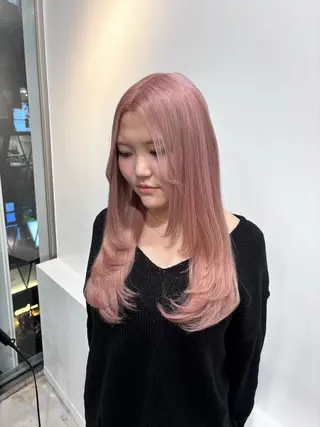 セミロング カラー ヘアアレンジ 🎀モテ暖色× エクステ🎀あかりのヘアスタイル