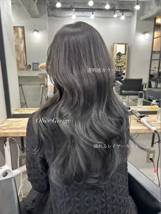 ロング カラー レイヤーカット／韓国 🤎きのした いちかのヘアスタイル
