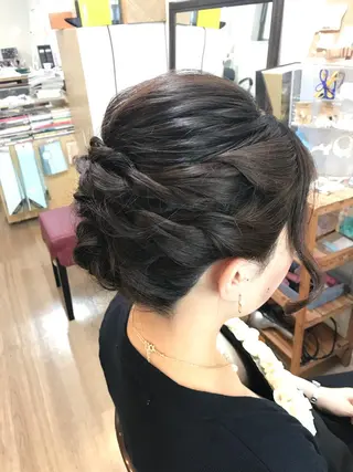 ミディアム ヘアアレンジ 早朝✨ヘアセット 着付け/清水玲歌のヘアスタイル