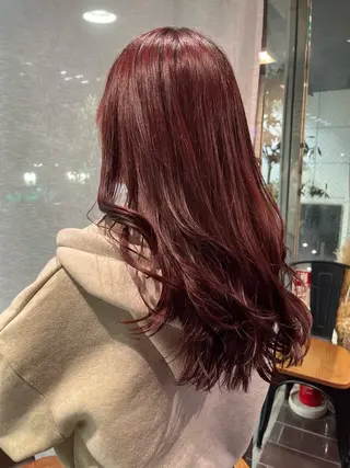 ロング カラー カットパーマ 🌀あさみのヘアスタイル