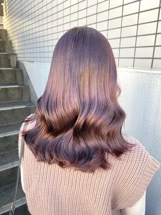 セミロング カラー エフェクトブリーチ 🌟前澤啓太朗のヘアスタイル