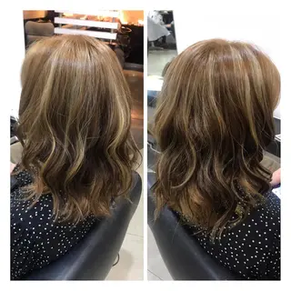 ミディアム カラー ヘアアレンジ 烏山 達也のヘアスタイル