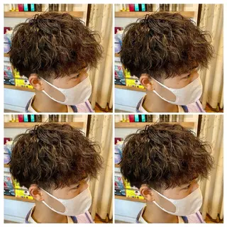セミロング カラー パーマ メンズ キッズ 👑錦糸町/毛流れ パーマ特化/NORIのヘアスタイル