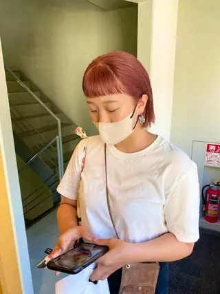 ショート デザインカラー/ボブ ブリーチカラー/ユリのヘアスタイル