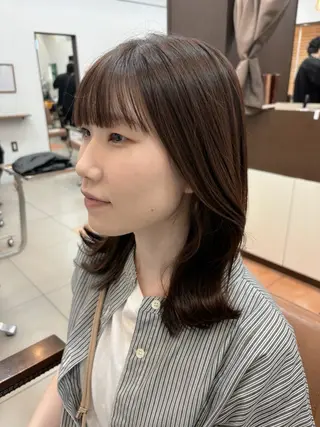 ミディアム カラー 頭皮×髪質改善 透明感カラー💎中村のヘアスタイル