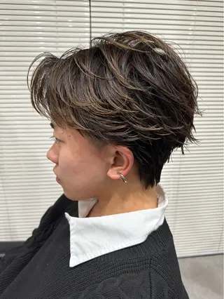 ショート パーマ メンズ ユウ🪄 パーマ指名No1のヘアスタイル
