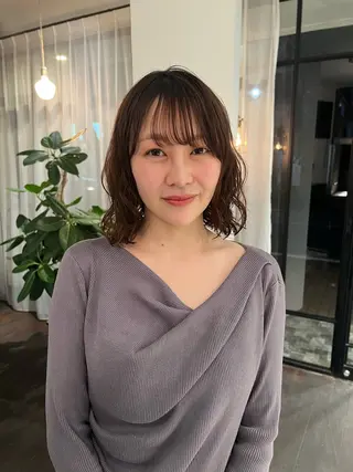 ミディアム デジタルパーマ 加藤園のヘアスタイル