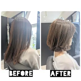 ミディアム カラー パーマ ヘアアレンジ 心斎橋難波本店 店長 THE ECT 中尾のヘアスタイル