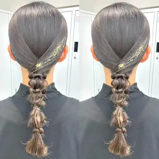ロング ヘアアレンジ ヘアメ🎀推しカラー 🥣横浜/しほ🧸のヘアスタイル
