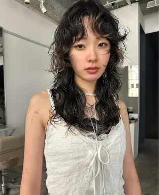 ロング 縮毛矯正/ブリーチ なしダブルカラー輝希のヘアスタイル