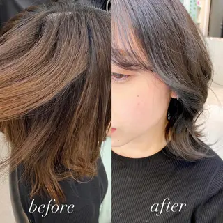 ミディアム カラー 艶髪と透明感を ‼️/若林のヘアスタイル