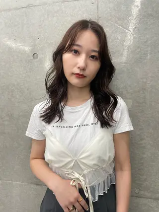 ロング カラー 菊地 柚乃のヘアスタイル