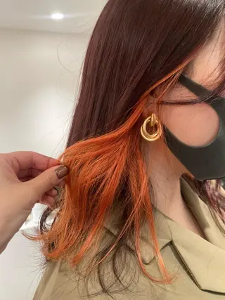 ロング カラー ヘアアレンジ オリーブ透明感カラー 表参道/MIKUのヘアスタイル