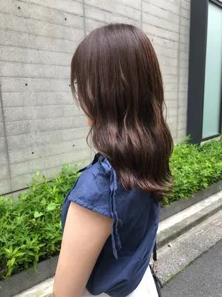 セミロング ✨色持ちの良い艶 カラー✨蟹江真世のヘアスタイル