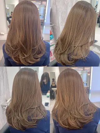 ロング カラー 艶ハイトーン‪‪🔆 ️️️安座間 希のヘアスタイル
