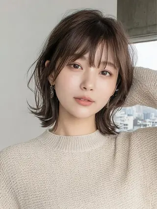 ミディアム パーソナルカラー骨格 顔タイプ 川野龍一のヘアスタイル