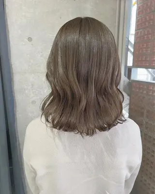 ミディアム カラー ボブパーマコテ巻き風 パーマNo1深江秀平のヘアスタイル