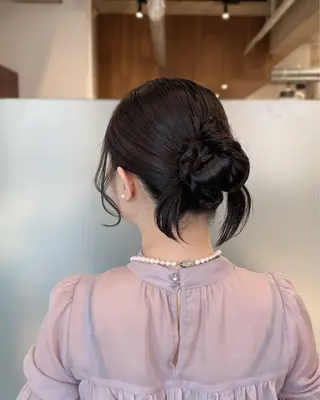 セミロング カラー ヘアアレンジ 縮毛矯正+モテカラー 🎀✨MIHOのヘアスタイル